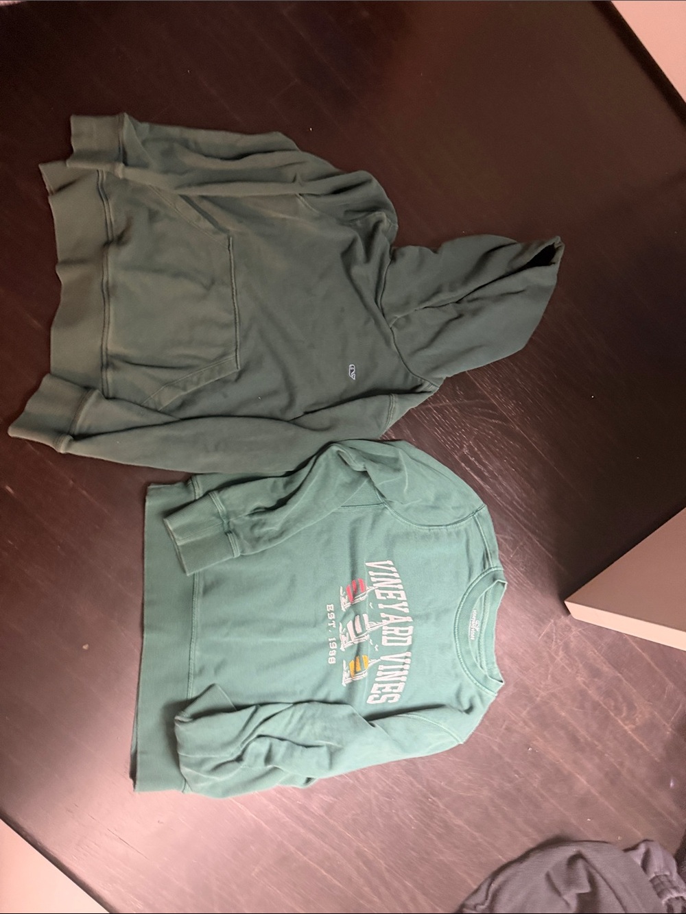 Vineyard Vines Kids Green Hoodie and Crew Sweatshirt Set